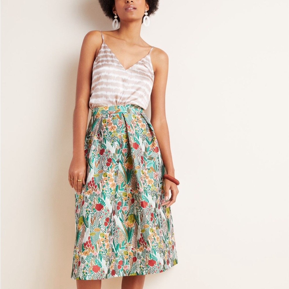 Eva Franco Lucia Jacquard Midi Skirt